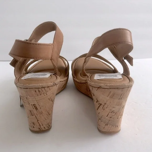 BORN $120 Shoes Women’s Lenore Platform Wedge Tan Leather Sandal Size 10 NWT - Picture 6 of 7